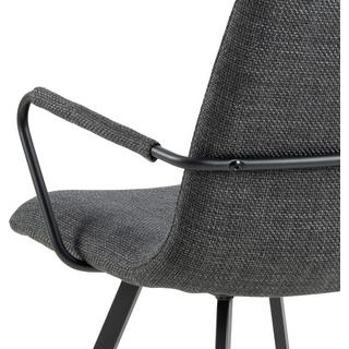 mutoni Chaise de salle à manger avec accoudoirs Seraphina gris (1 pièce)  