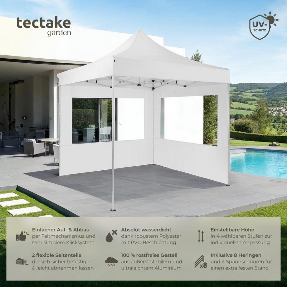 Tectake Aluminium Pavillon Olivia 3 x 3 m wasserdicht  