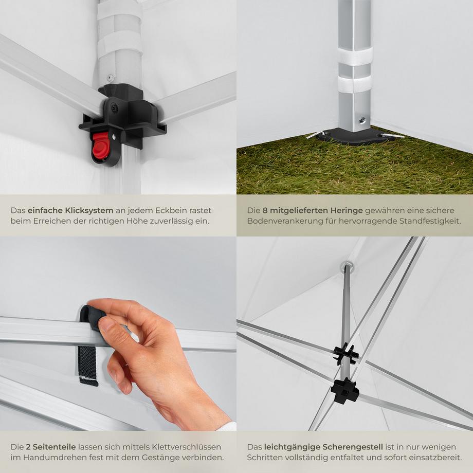 Tectake Aluminium Pavillon Olivia 3 x 3 m wasserdicht  