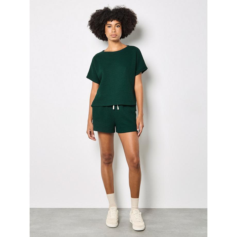APRICOT T-shirt Oversize in Maglia a Nido d'Ape  