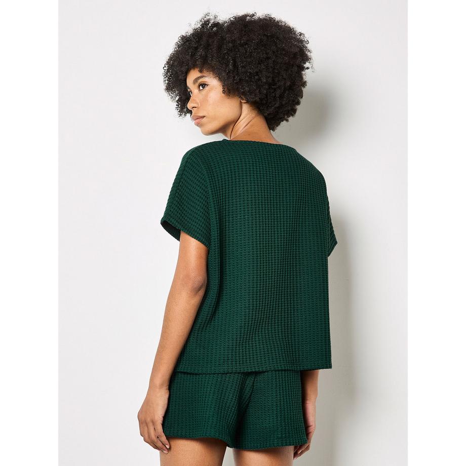 APRICOT T-shirt Oversize in Maglia a Nido d'Ape  