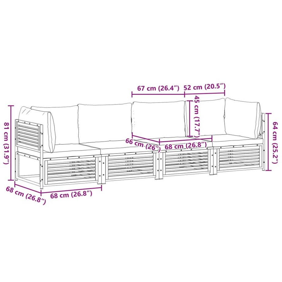 VidaXL Garten sofagarnitur holz  