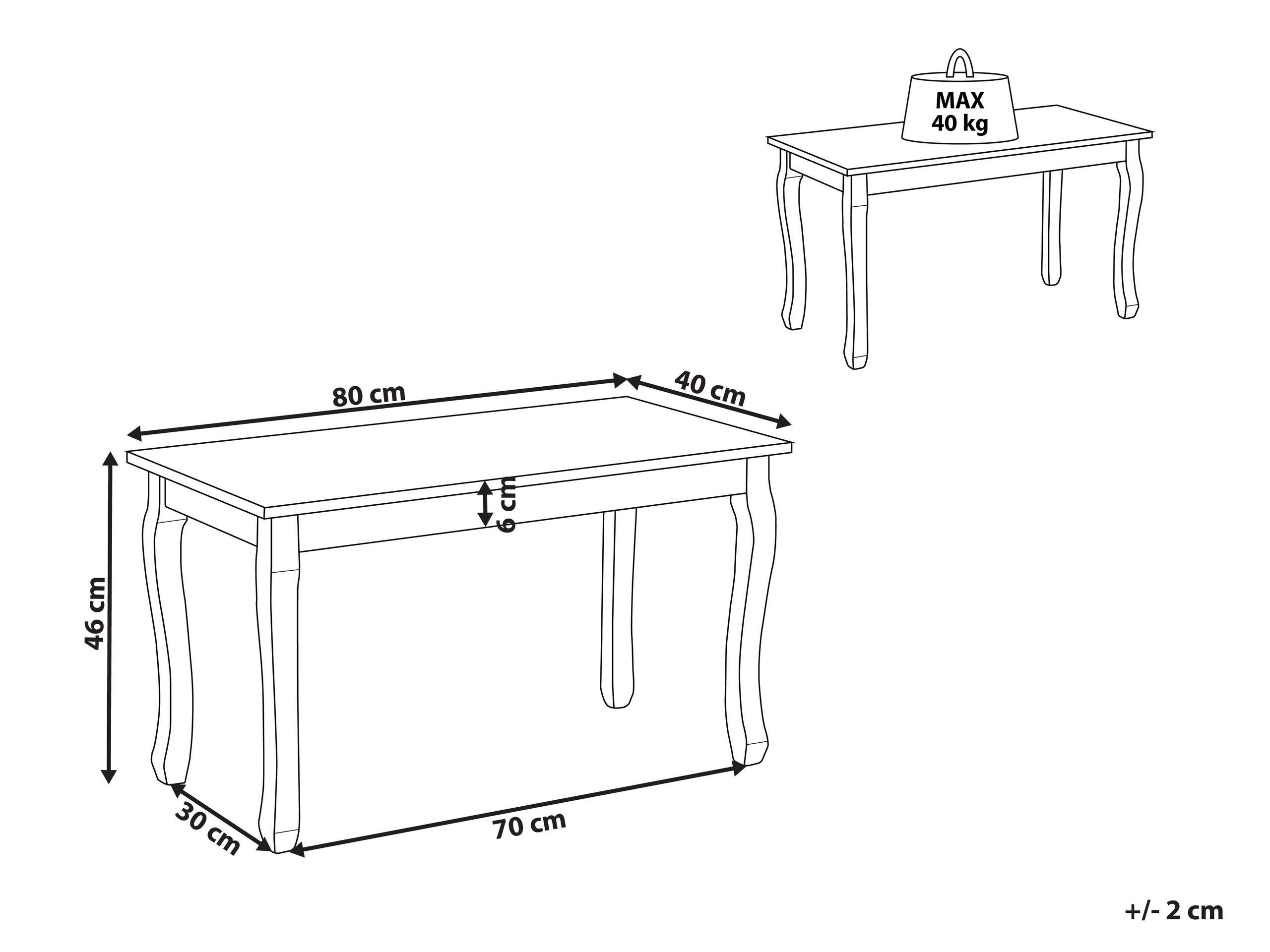 Beliani Table basse en MDF Traditionnel SNOOK  