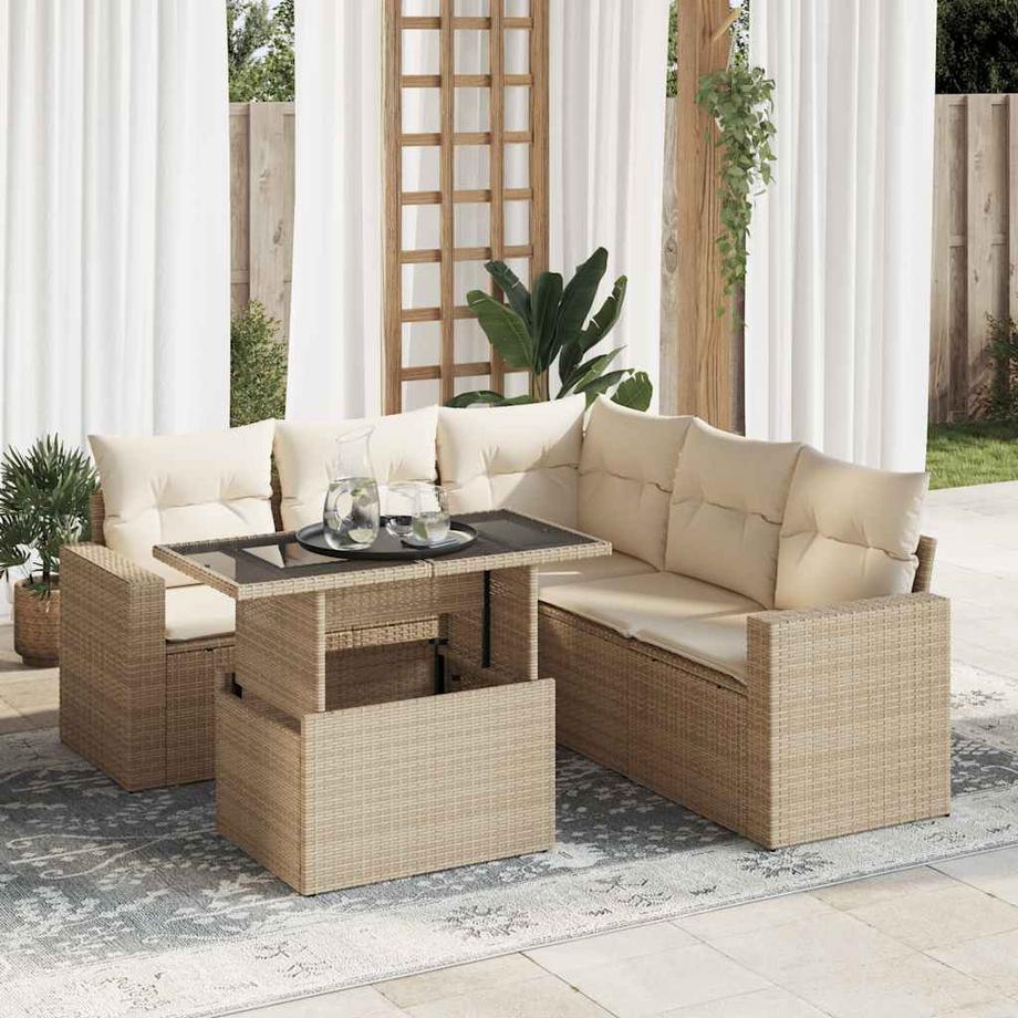 VidaXL set di divani da giardino Polirattan  