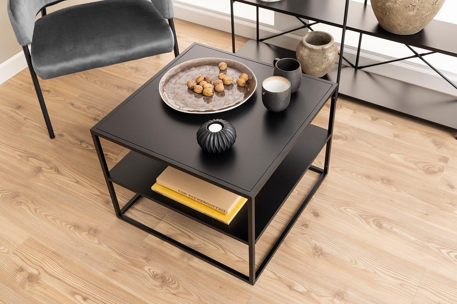 mutoni Table basse Modern Line en métal noir  