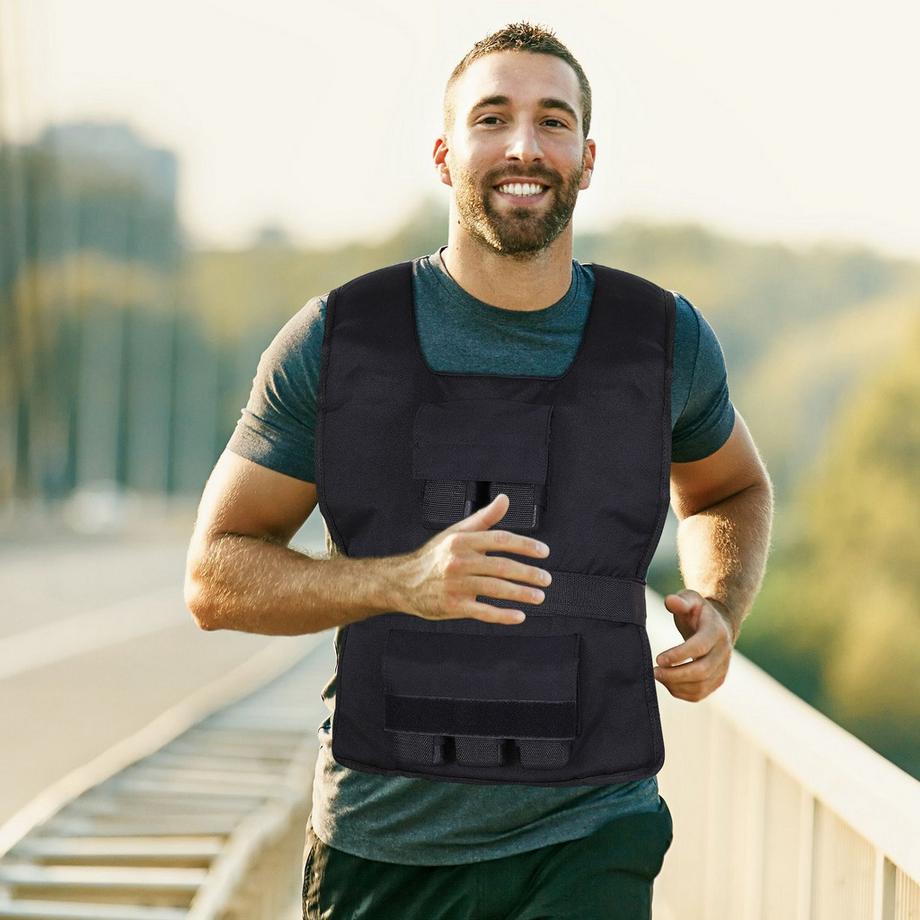 Northio  Gilet de musculation 20 kg Gilet d'entraînement réglable pour la musculation et le fitness, matériau Oxford, noir 36 x 52 cm 