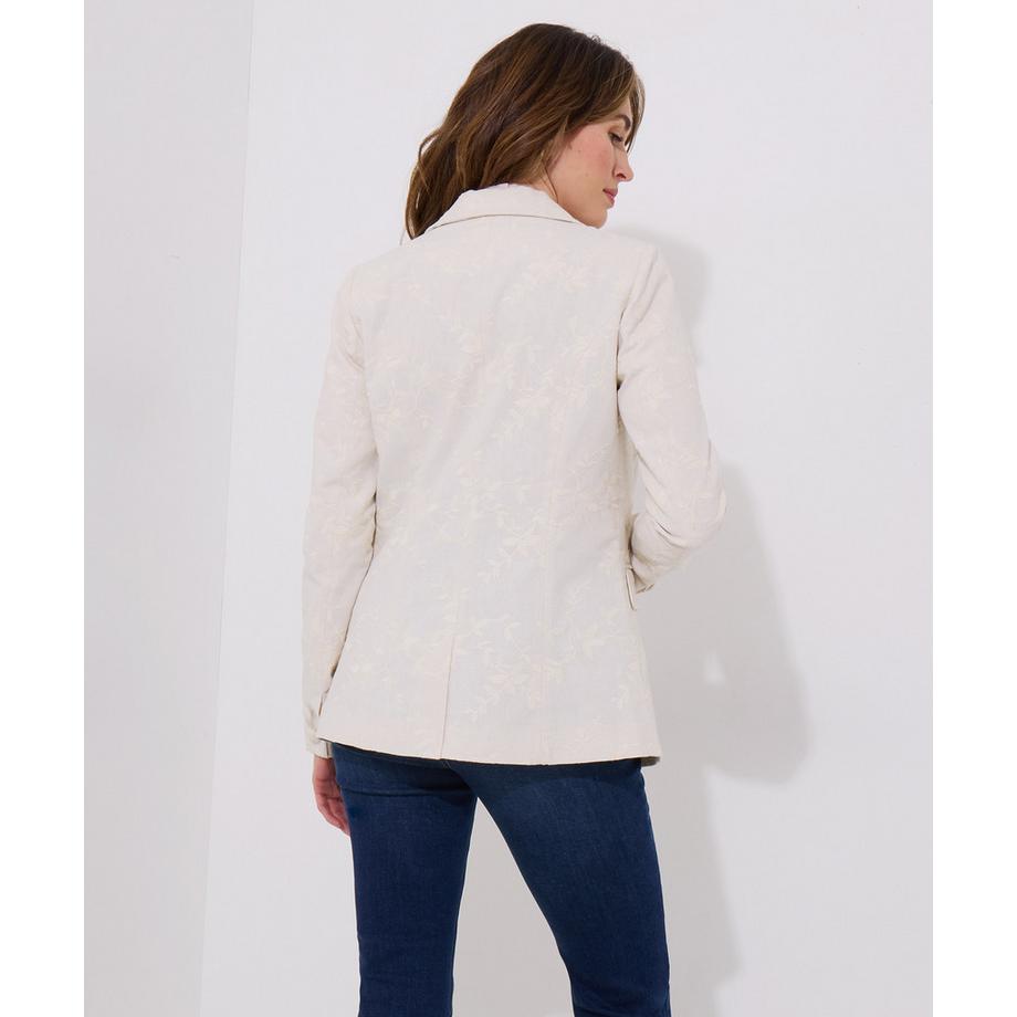 Joe Browns Veste Lin Mélangé Broderie Florale  