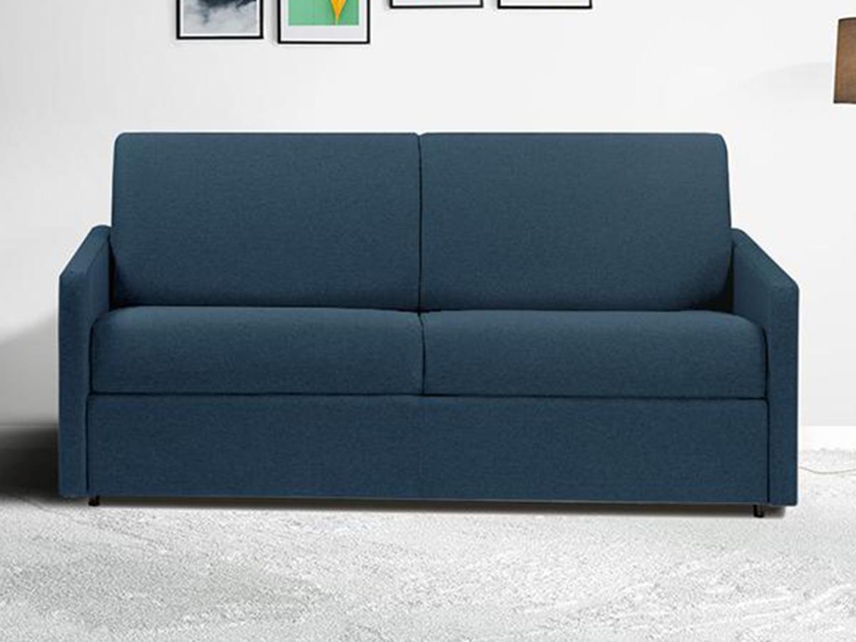 Vente-unique Schlafsofa 3Sitzer Stoff Liegefläche 1 Matratzen CALIFE  