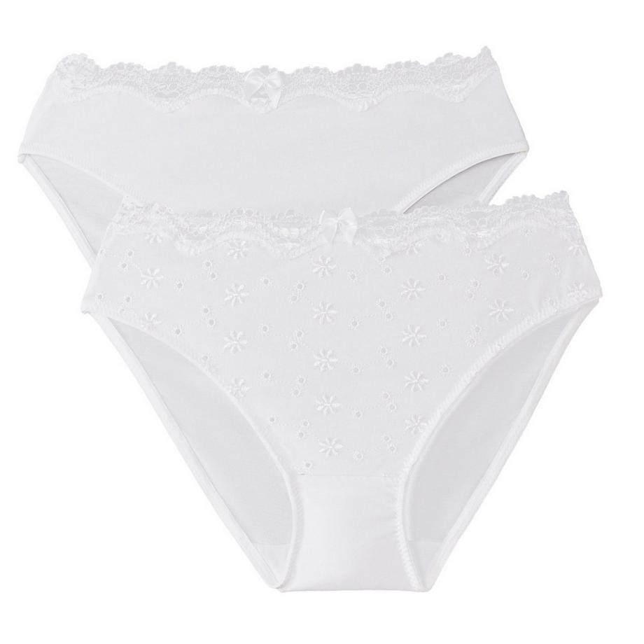 Lot de 2 slips en coton brodé Galya