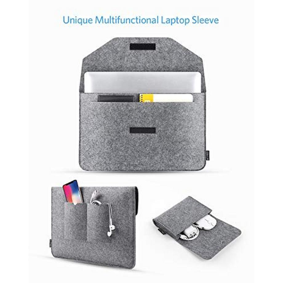 Only-bags.store Housse de protection en feutre pour ordinateur portable avec pochette en feutre supplémentaire et tapis de souris  
