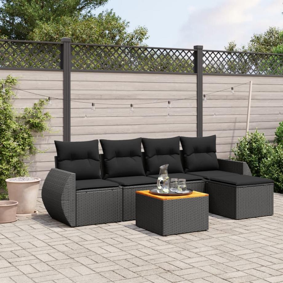 VidaXL set divano da giardino Polirattan  