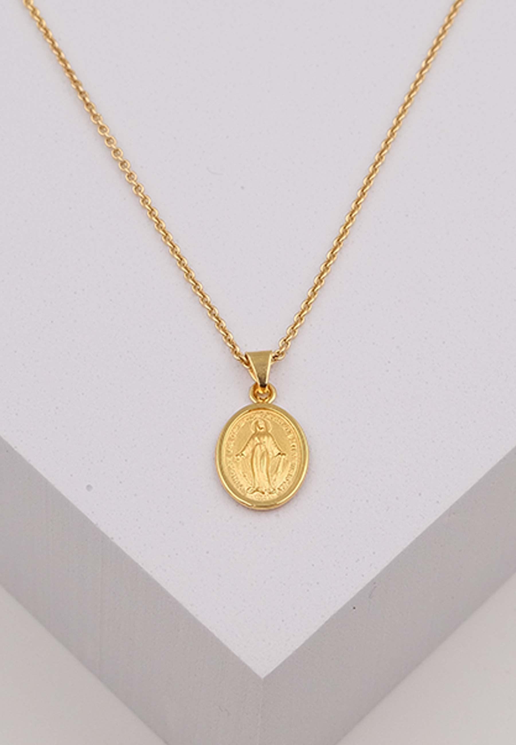 MUAU Schmuck  Anhänger Milagrosa/Immaculata Gelbgold 750, 12 mm 