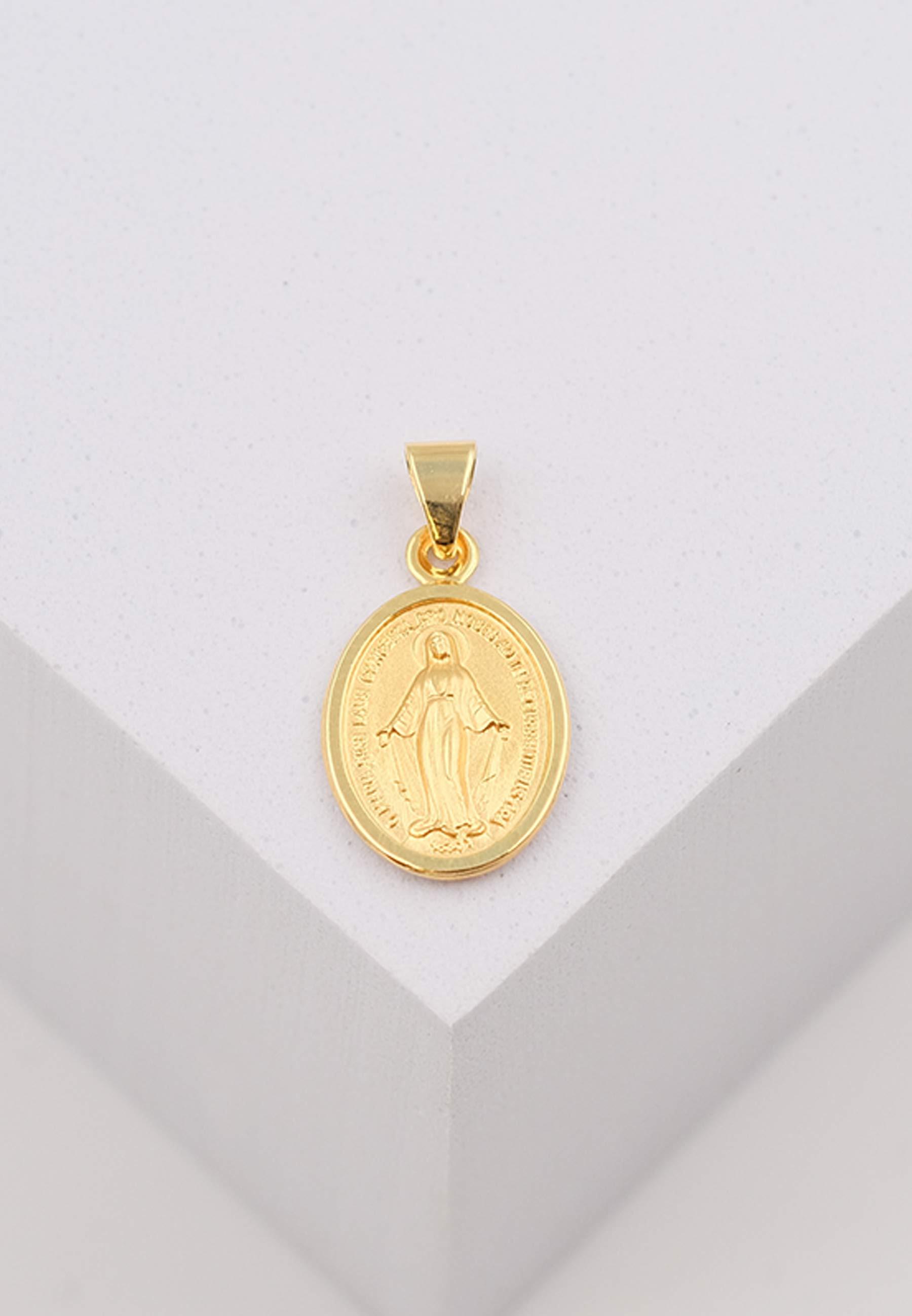 MUAU Schmuck  Pendentif Milagrosa/Immaculata or jaune 750, 18x12mm 