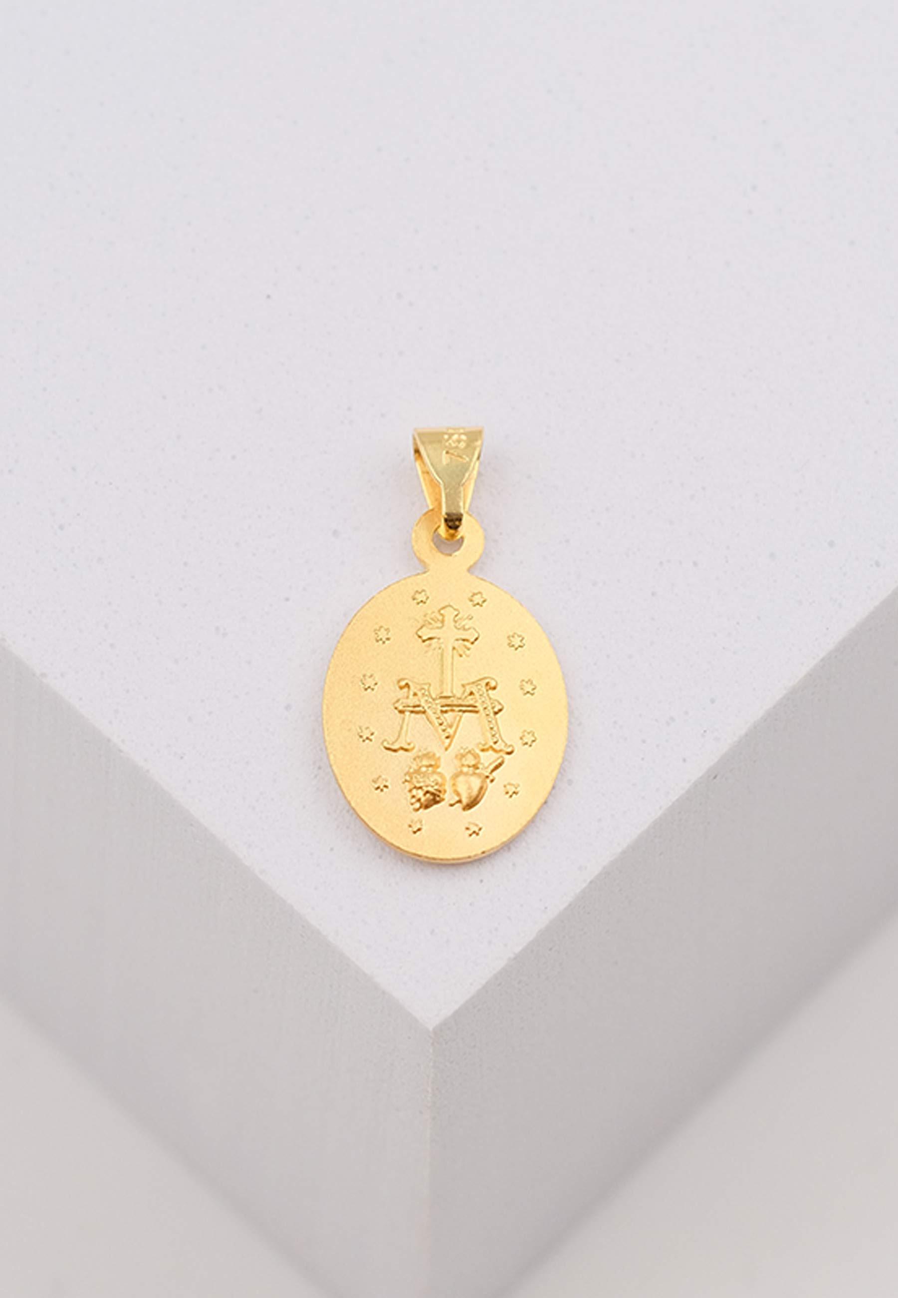 MUAU Schmuck  Pendentif Milagrosa/Immaculata or jaune 750, 18x12mm 