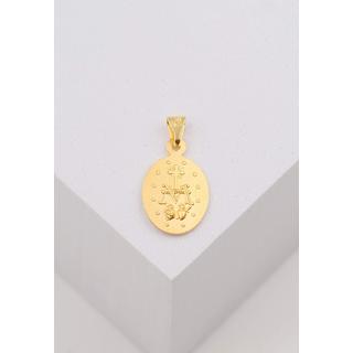 MUAU Schmuck  Pendentif Milagrosa/Immaculata or jaune 750, 18x12mm 