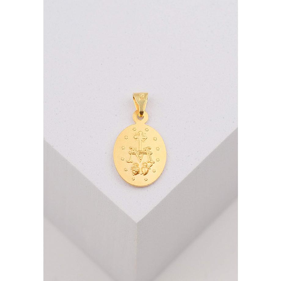 MUAU Schmuck  Anhänger Milagrosa/Immaculata Gelbgold 750, 12 mm 