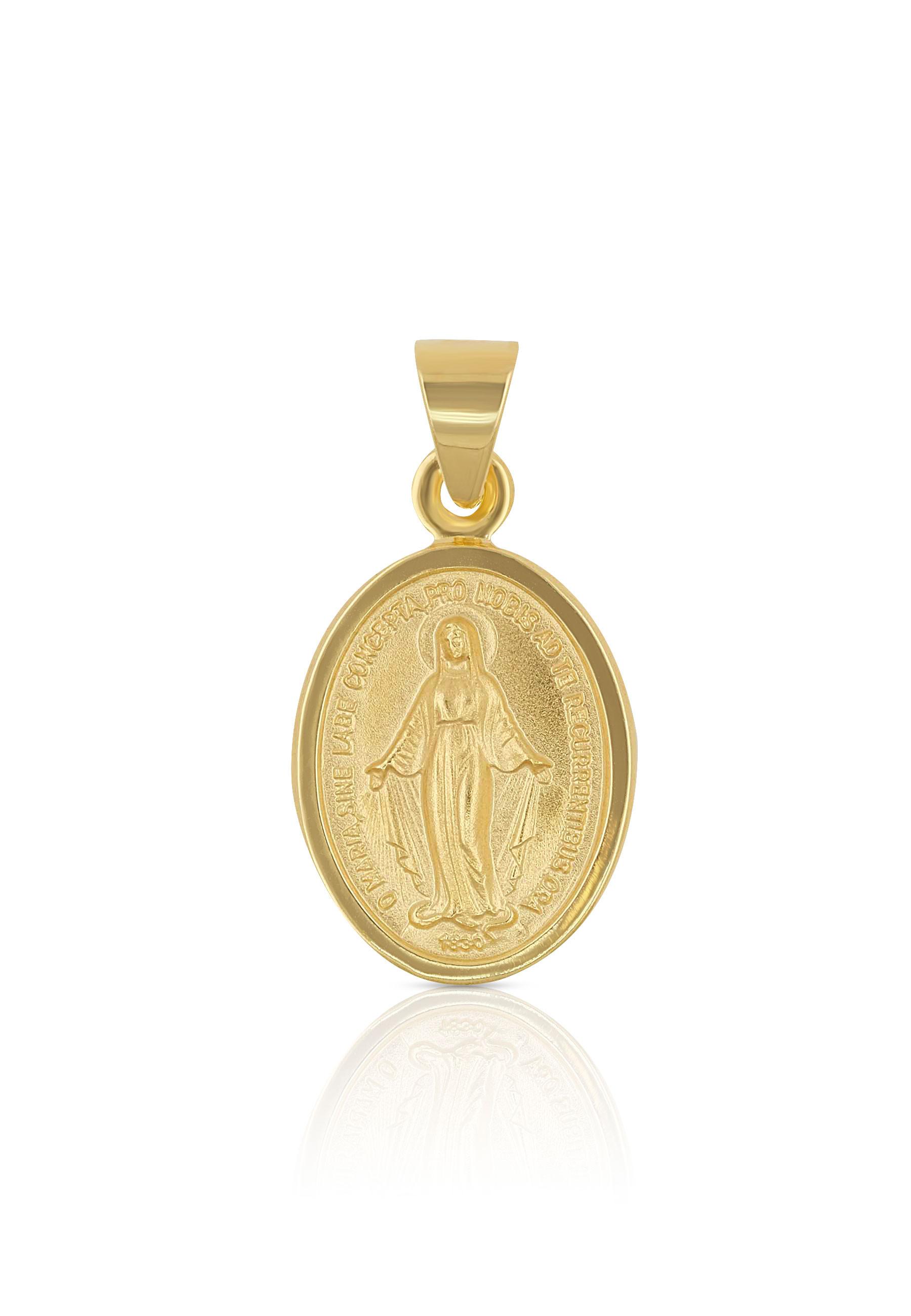 MUAU Schmuck  Anhänger Milagrosa/Immaculata Gelbgold 750, 12 mm 