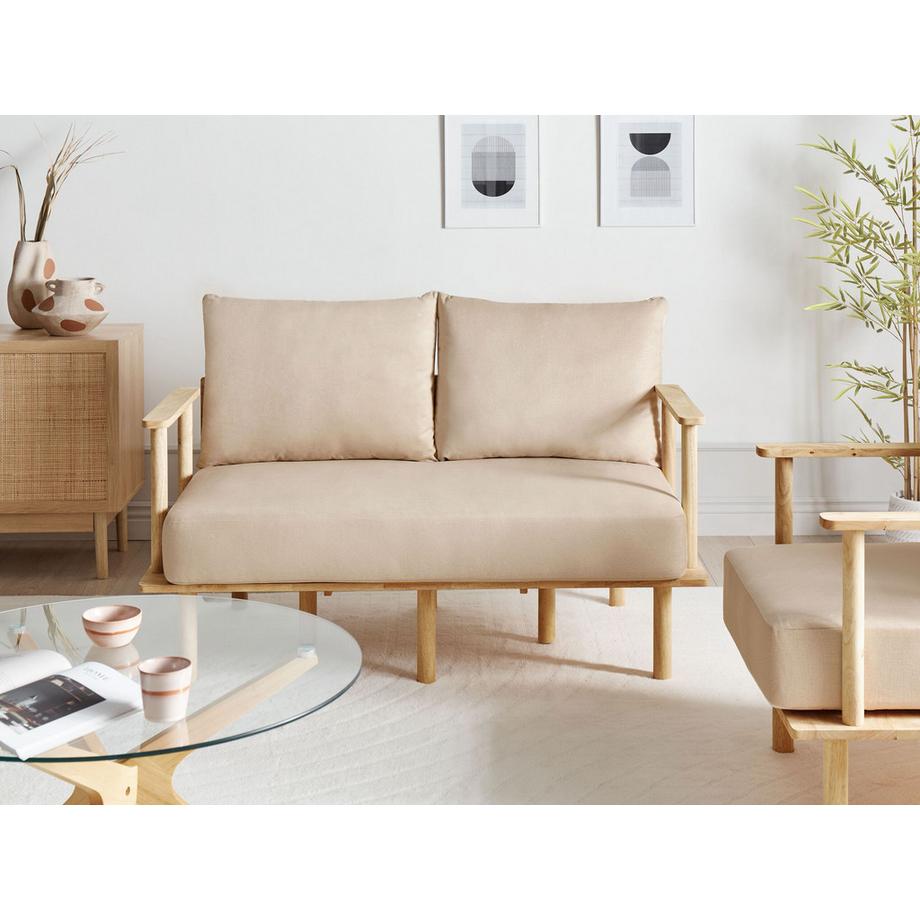 Beliani Canapé 2 places en Tissu Scandinave ASKER  