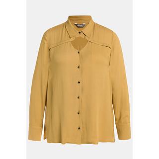 Ulla Popken  Blusa con apertura, colletto da camicia e maniche lunghe 