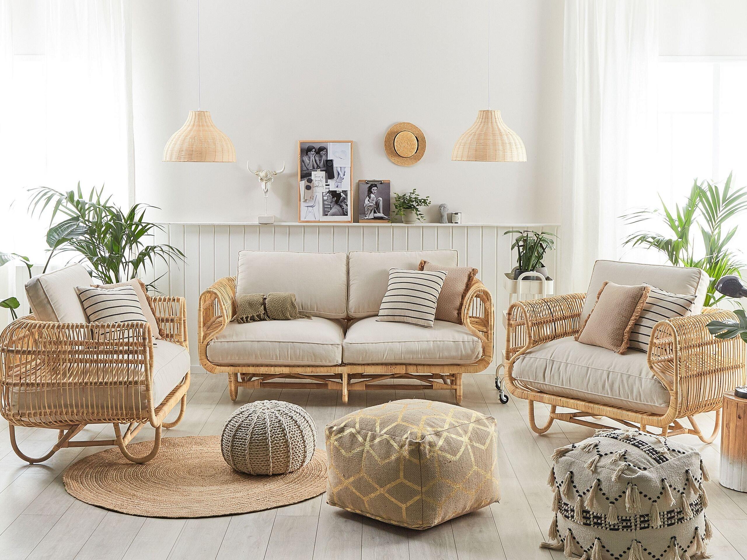 Beliani Garten Lounge aus Rattan Retro DOLCEDO  