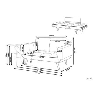 Beliani Schlafsofa aus Polyester Retro BREKKE  