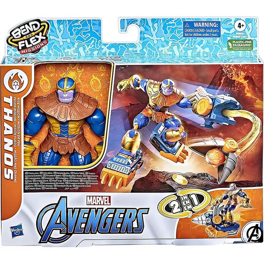 Hasbro  Avengers Bend & Flex Thanos Feuer-Mission 