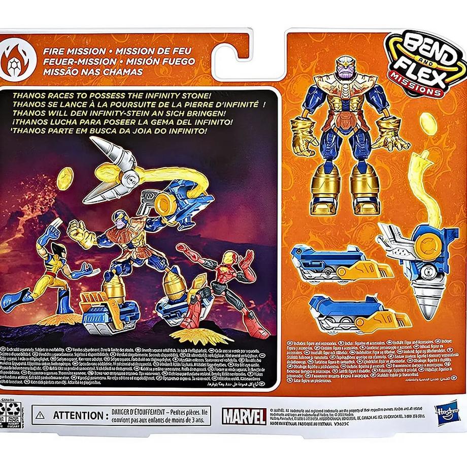 Hasbro  Avengers Bend & Flex Thanos Feuer-Mission 