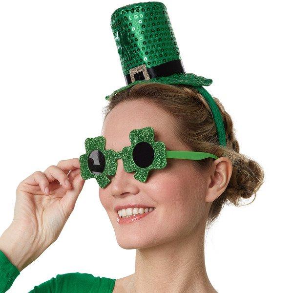 Tectake  St. Patrick’s Day Spassbrille Kleeblätter mit getönten Gläsern 