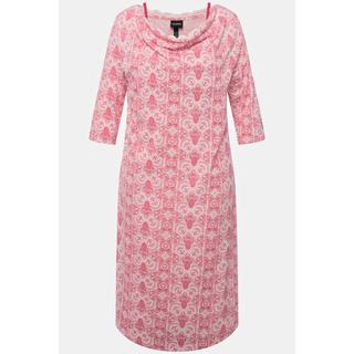 Ulla Popken Camicia da notte ornamentale scollo a goccia maniche 3/4  