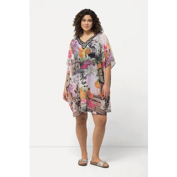 Tunica con orologi, farfalle, scollo a V e mezze maniche