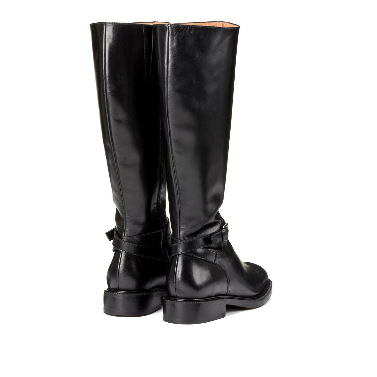 La Redoute Collections  Lederstiefel mit Riemen und Schnalle 