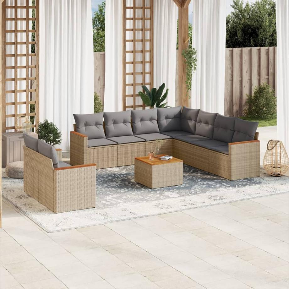 VidaXL set divano da giardino Polirattan  