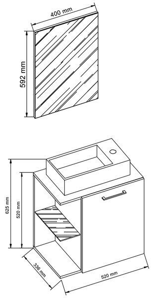 VCM 3-tlg Badmöbel Set  