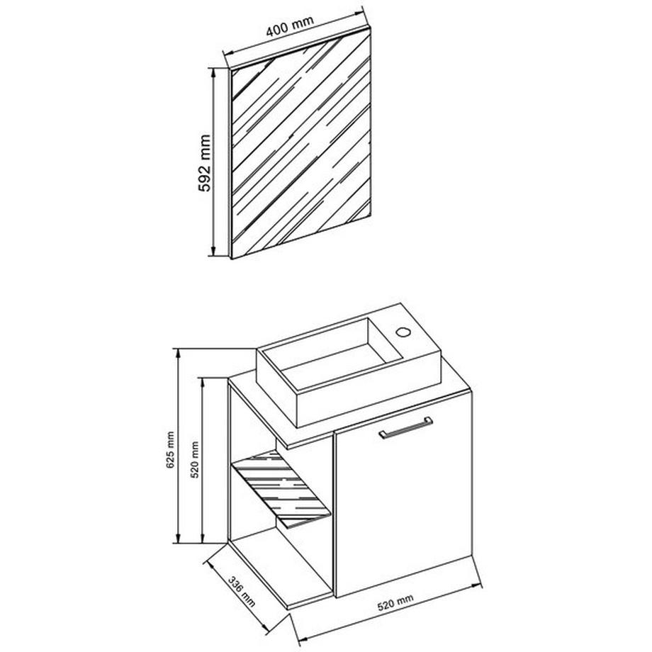 VCM 3-tlg Badmöbel Set  