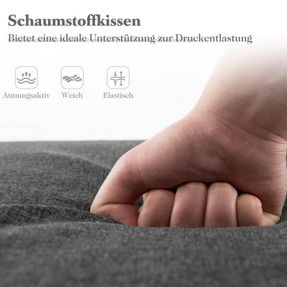 B2X Liegenauflage Auflage für Sonnenliege Polsterauflage für Gartenliege 182 x 59 x 4,5 cm Dunkelgrau  