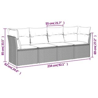 VidaXL Ensemble de canapés de jardin rotin synthétique  