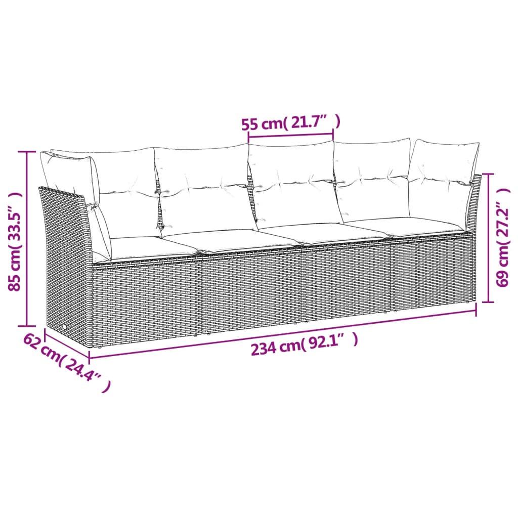 VidaXL Ensemble de canapés de jardin rotin synthétique  