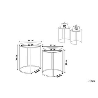 Beliani Lot de 2 tables d'appoint en Métal Moderne TWINS  
