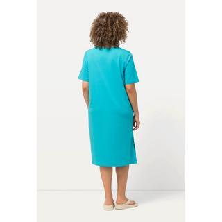 Ulla Popken  Jerseykleid, Zierbänder, A-Linie, Rundhals, Halbarm 