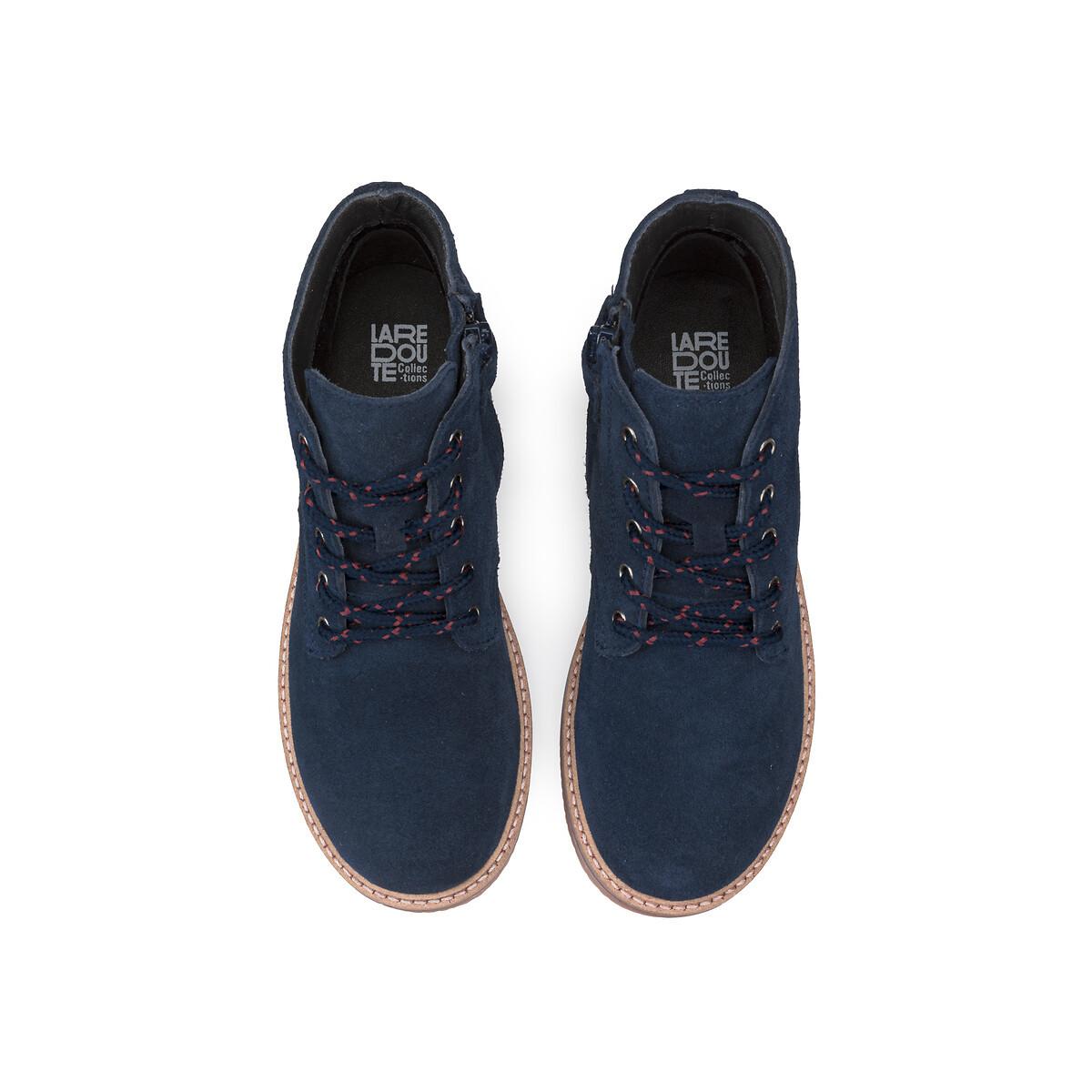 La Redoute Collections  Bottines zippées en cuir à lacets 