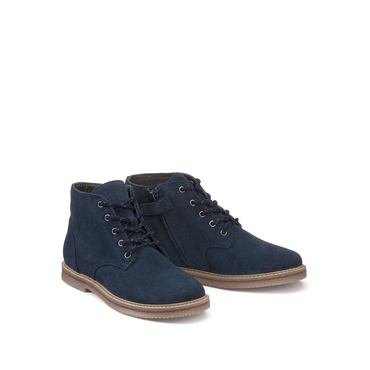 La Redoute Collections  Bottines zippées en cuir à lacets 