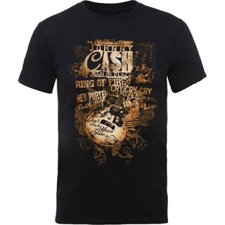 Johnny Cash Guitar Song Titles T-Shirt  