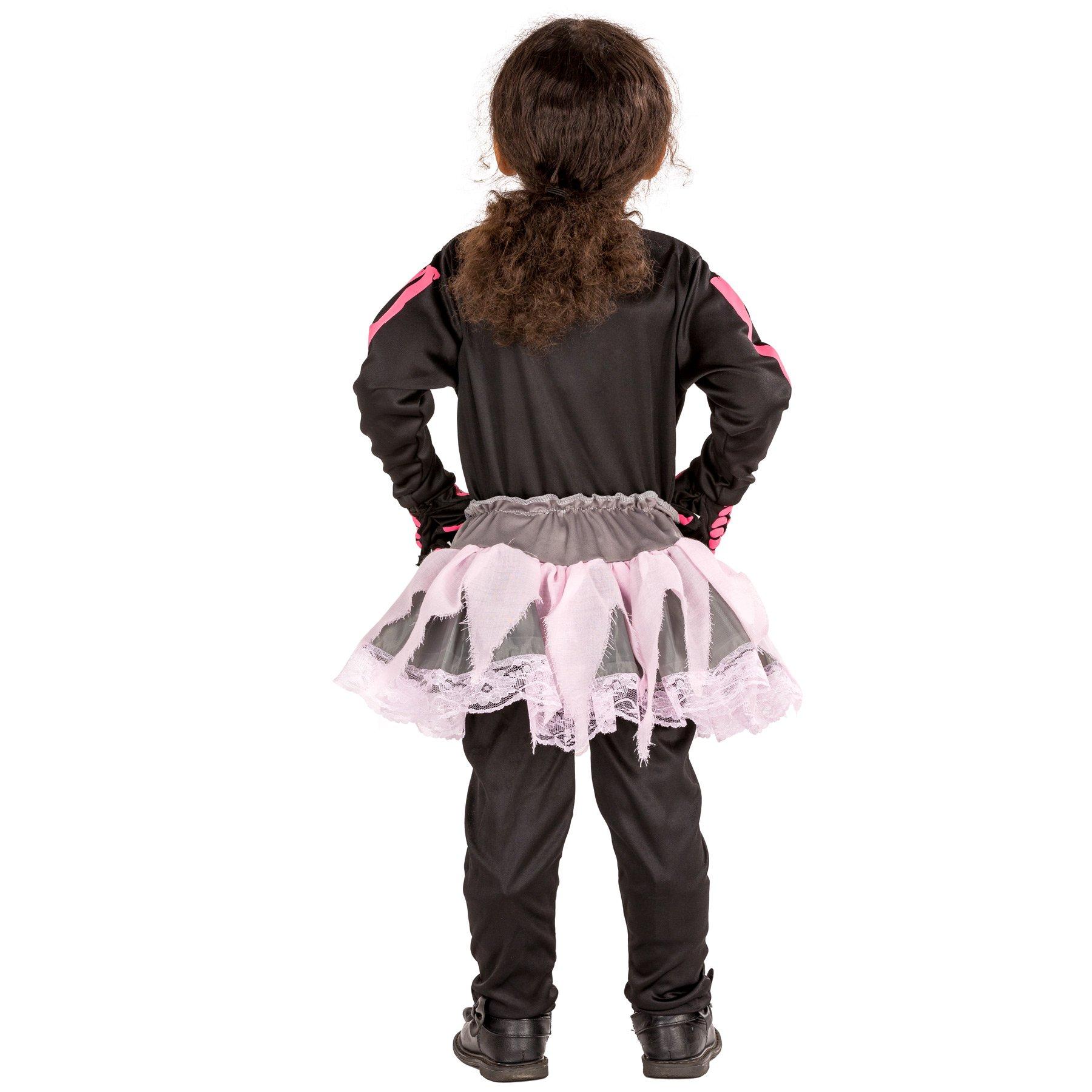 Tectake  Costume da bambina - Scheletro rosa 