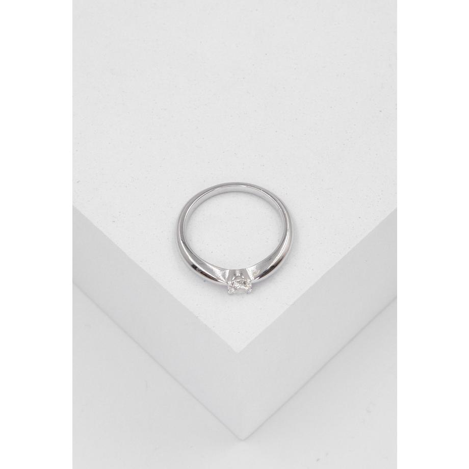 MUAU Schmuck  Solitaire Ring Diamant 0.25ct. Weissgold 750 