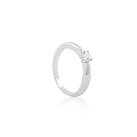 MUAU Schmuck  Bague Solitaire Diamant 0.25ct. or blanc 750 