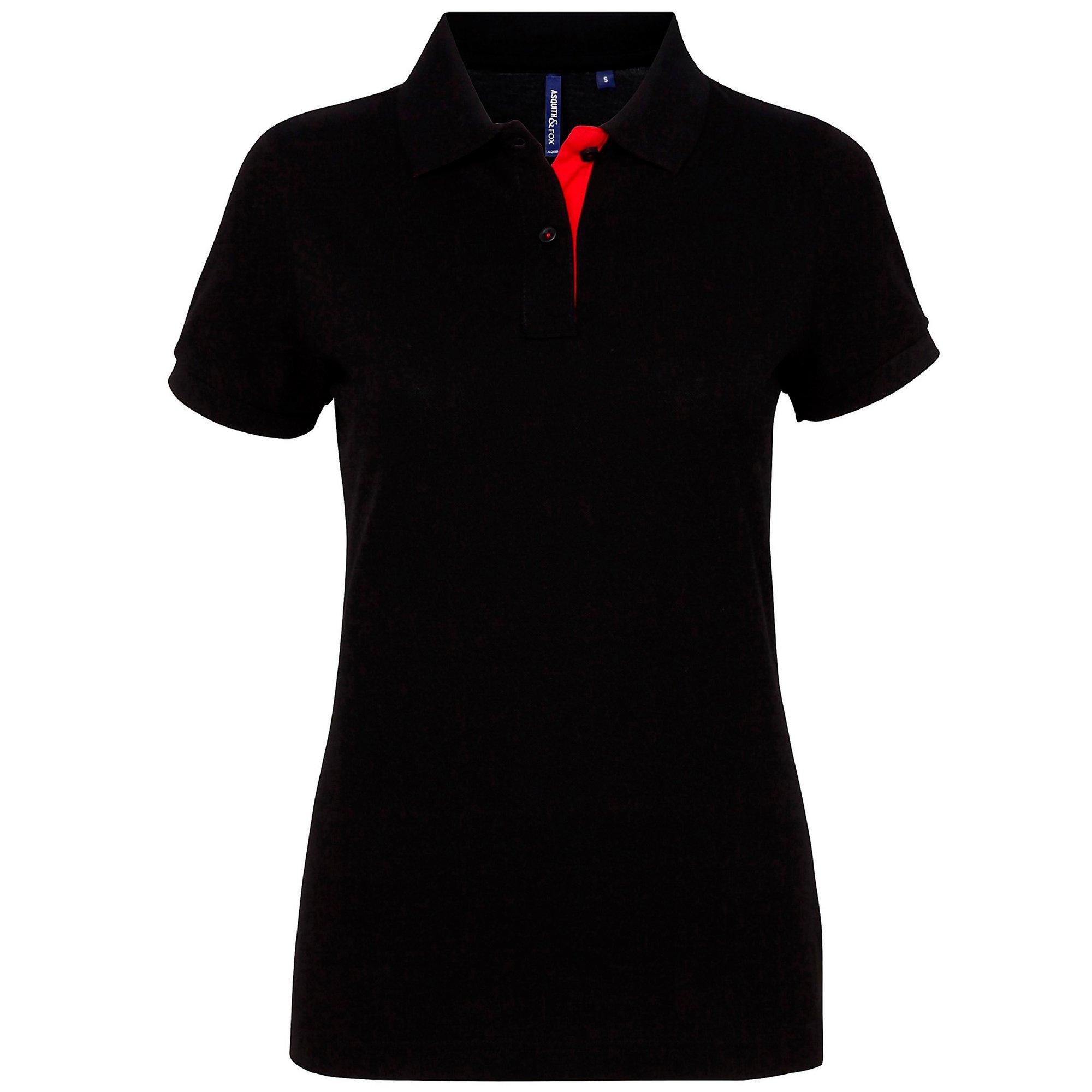 Image of Asquith & Fox Kurzarm Kontrast Polo Shirt - L