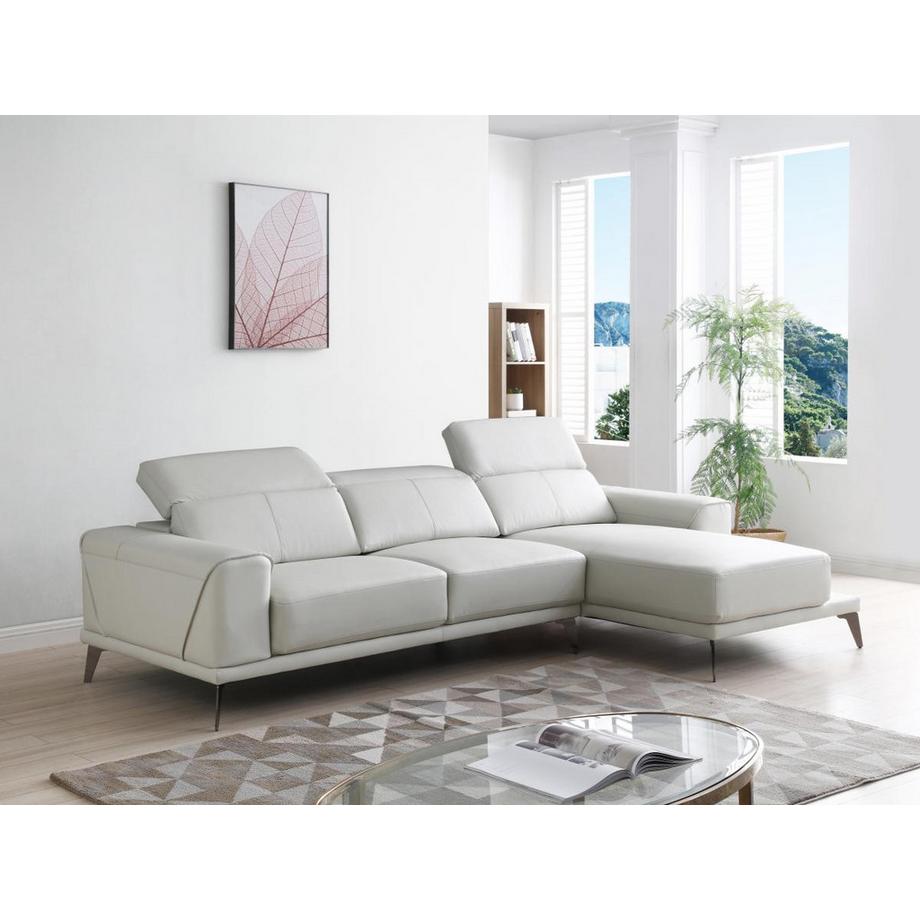 Vente-unique Canapé d'angle droit en cuir de buffle beige ANDOR  