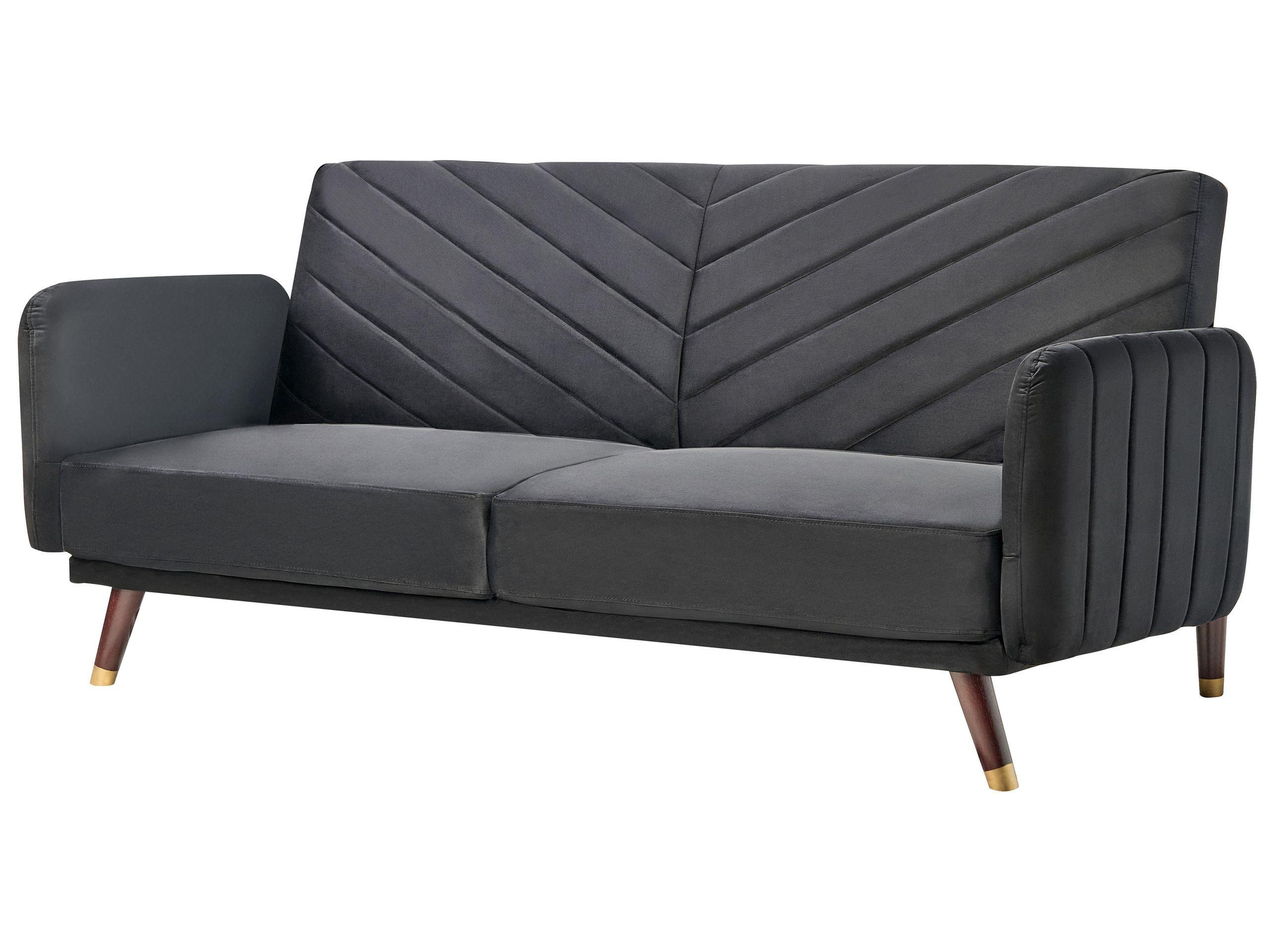 Beliani Canapé-lit en Velours Glamour SENJA  