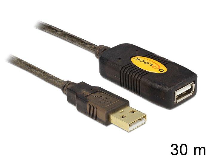 DeLock  30m, USB2.0 - USB2.0 cavo USB USB A Nero 