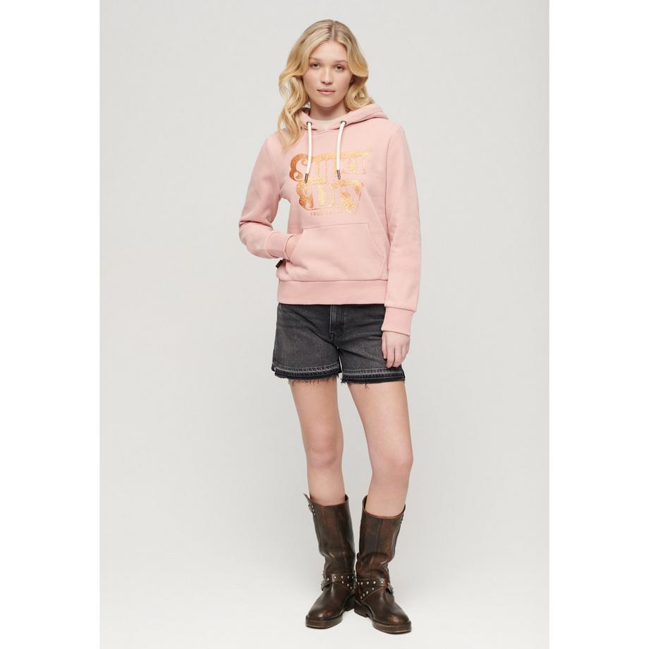 Superdry Retro Glitzer Logo Hoodie  